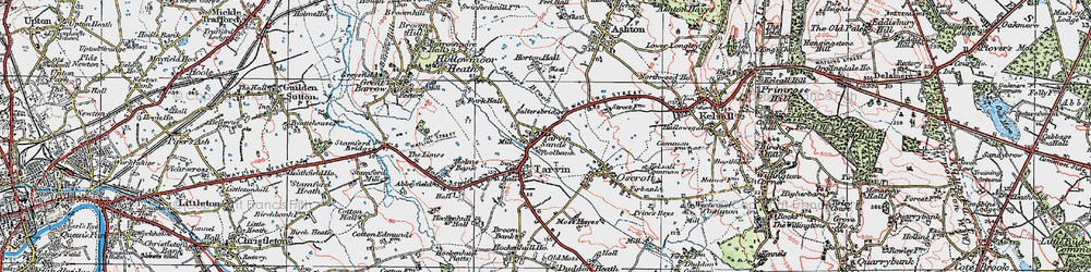 Old map of Tarvin Sands in 1923