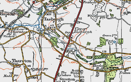 Old map of Tasburgh in 1922
