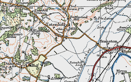 Old map of Tatenhill in 1921