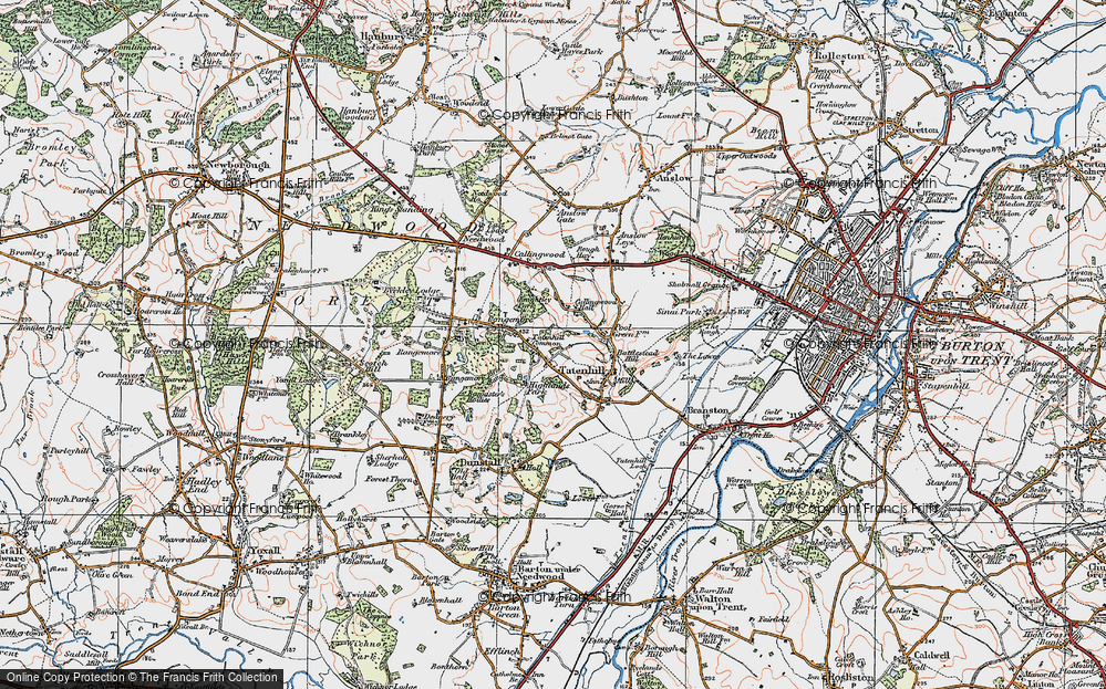 Old Map of Tatenhill Common, 1921 in 1921