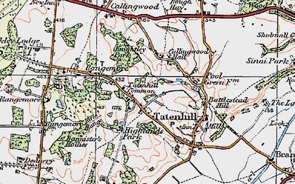 Old map of Tatenhill Common in 1921