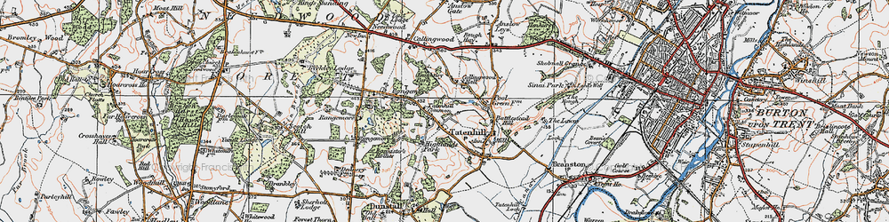 Old map of Tatenhill Common in 1921