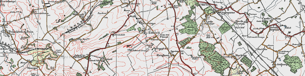 Old map of Tathwell in 1923