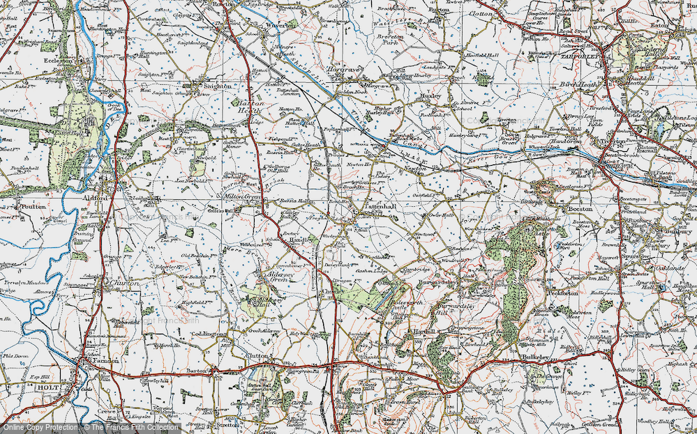 Old Map of Tattenhall, 1924 in 1924