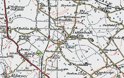 Old map of Tattenhall in 1924