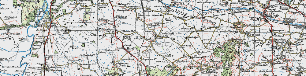 Old map of Tattenhall in 1924