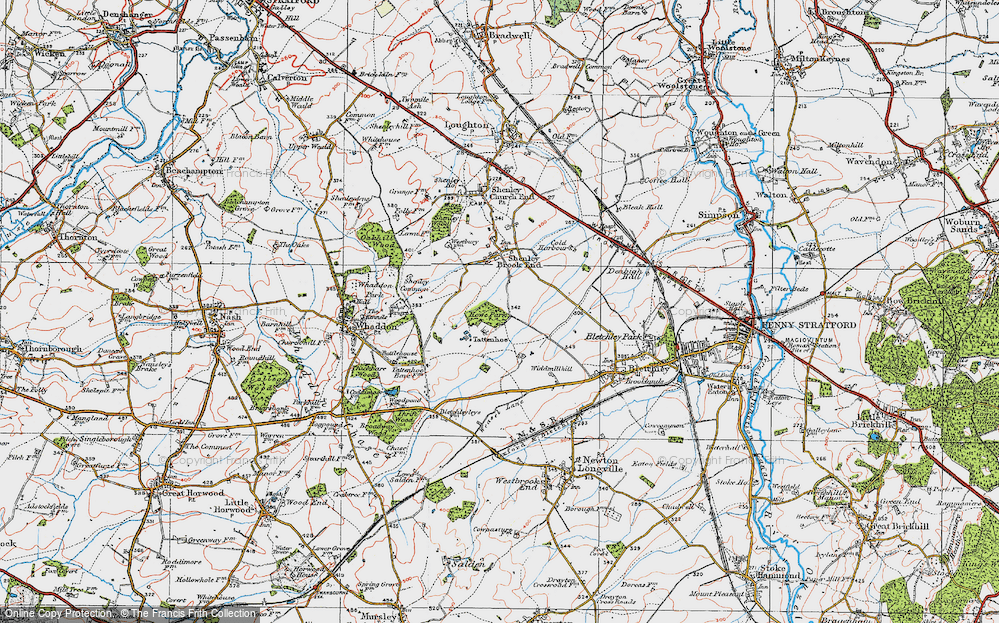 Old Map of Historic Map covering Snelshall West in 1919