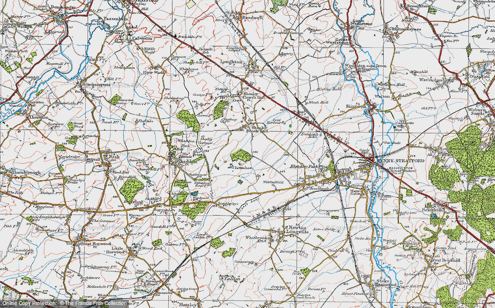 Old Map of Tattenhoe, 1919 in 1919