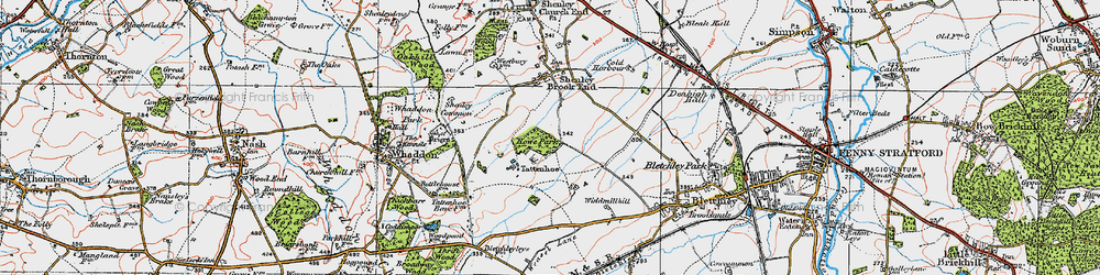 Old map of Tattenhoe in 1919