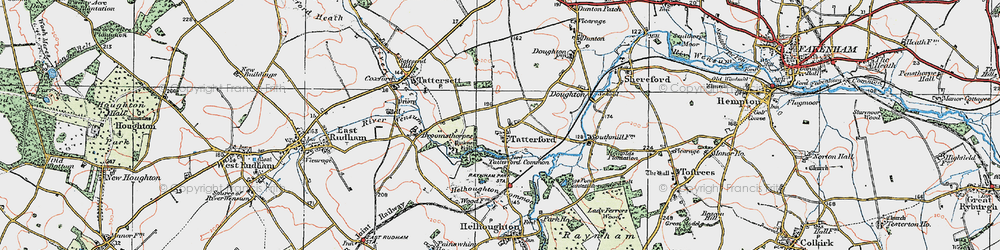 Old map of Tatterford in 1921