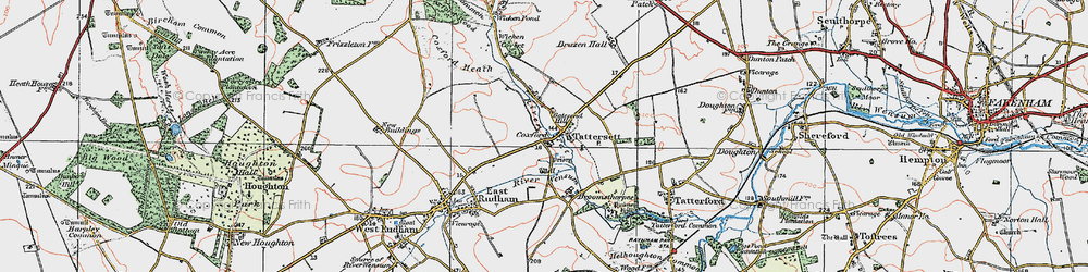 Old map of Tattersett in 1921
