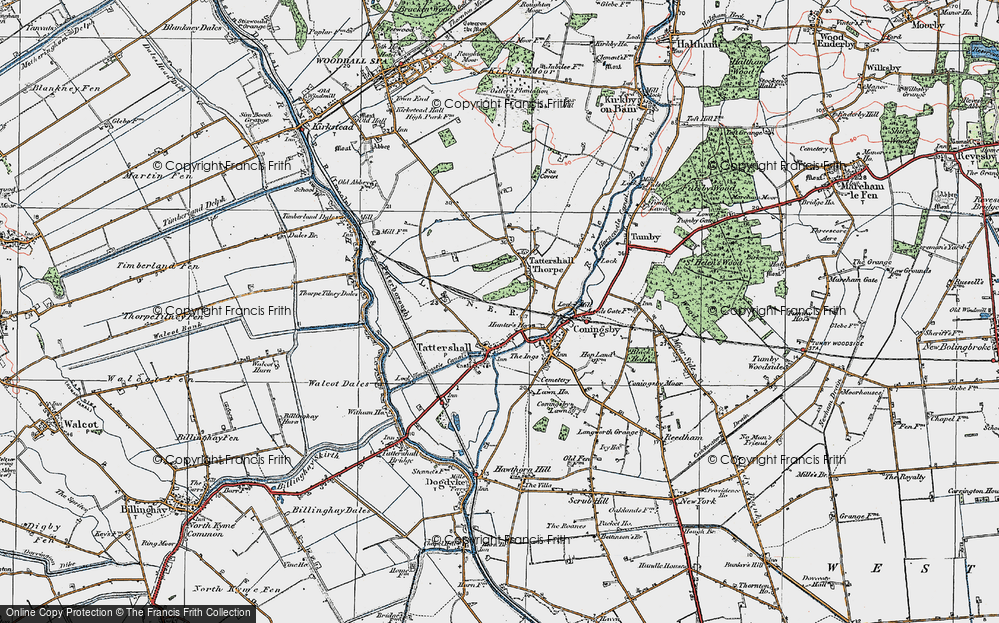 Old Map of Tattershall, 1923 in 1923