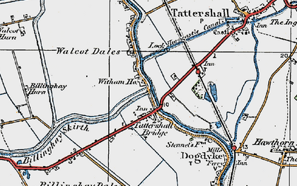 Old map of Thorpe Tilney Dales in 1923