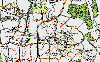 Old map of Tattingstone in 1921
