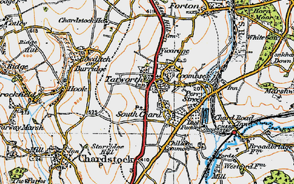 Old map of Tatworth in 1919