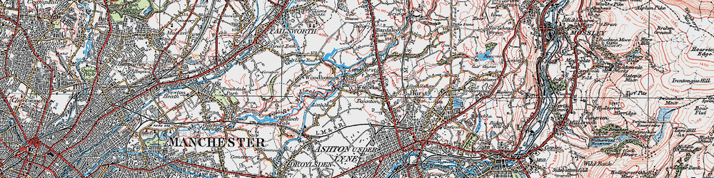 Old map of Taunton in 1924