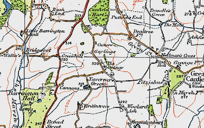 Old map of Braintris in 1919