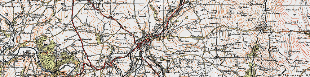 Old map of Tavistock in 1919
