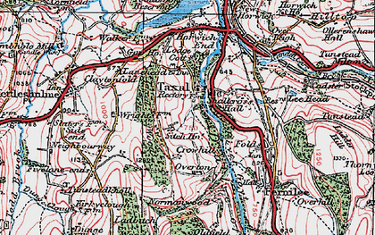 Old map of Taxal Edge in 1923