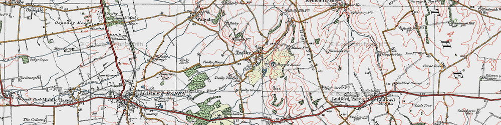 Old map of Tealby in 1923