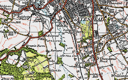 Old map of Team Valley in 1925