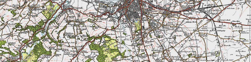 Old map of Team Valley in 1925