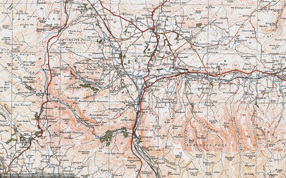 Old Map of Tebay, 1925 in 1925