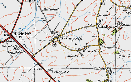 Old map of Tebworth in 1919
