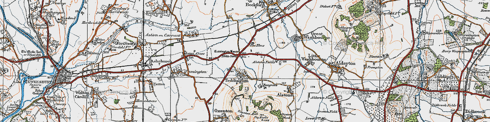 Old map of Teddington in 1919