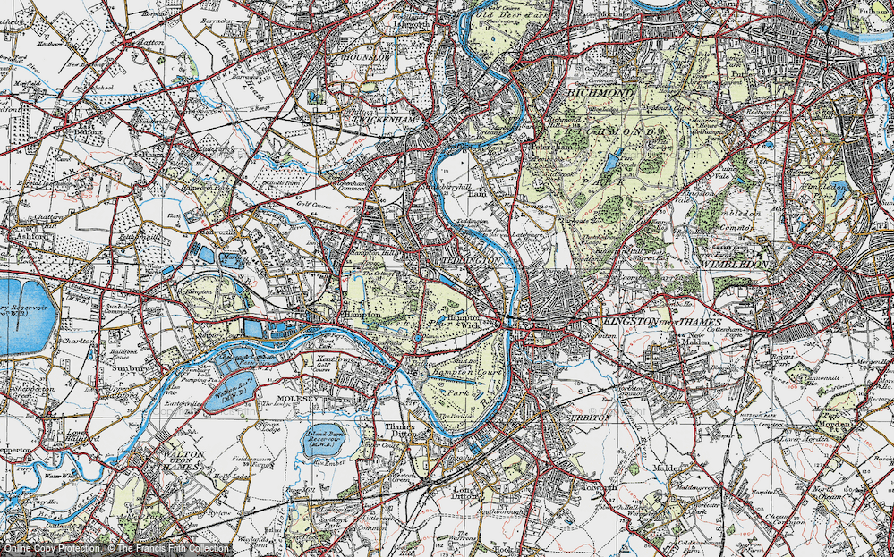 Old Map of Teddington, 1920 in 1920