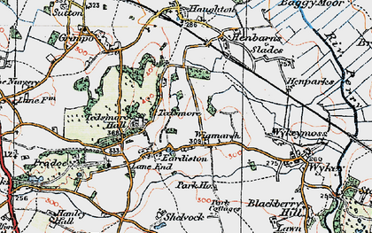 Old map of Tedsmore in 1921