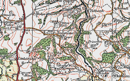 Old map of Tedstone Delamere in 1920