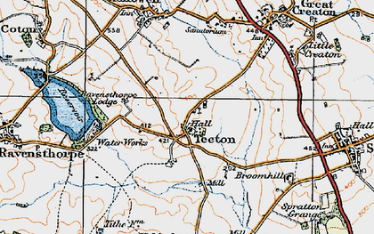 Old map of Teeton in 1919