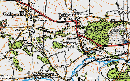 Old map of Teffont Evias in 1919