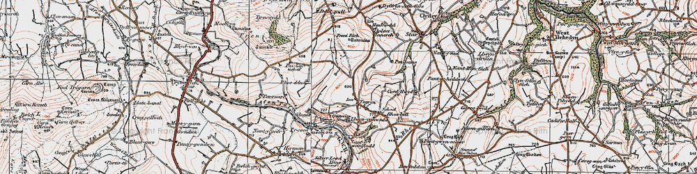 Old map of Tegryn in 1922