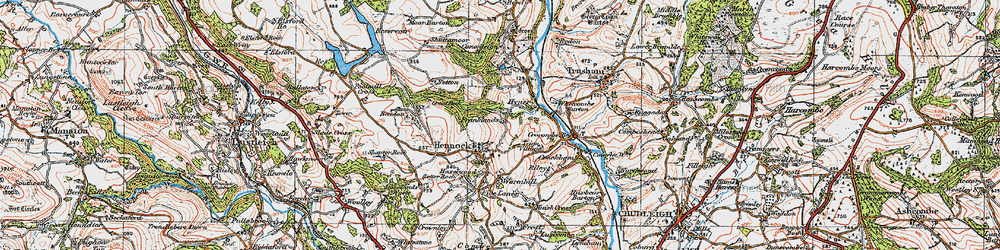 Old map of Teign Village in 1919