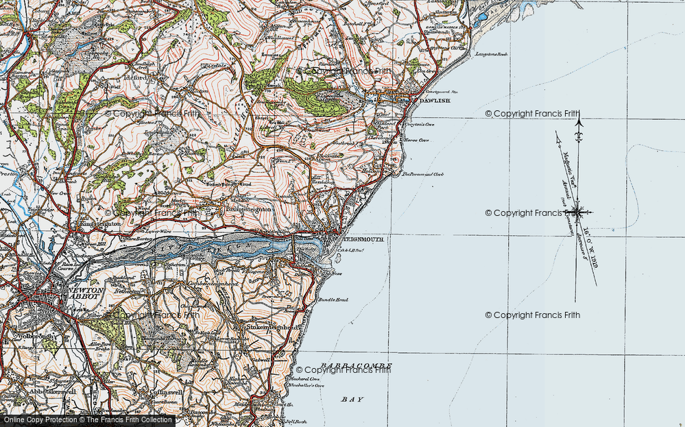 Old Map of Teignmouth, 1919 in 1919