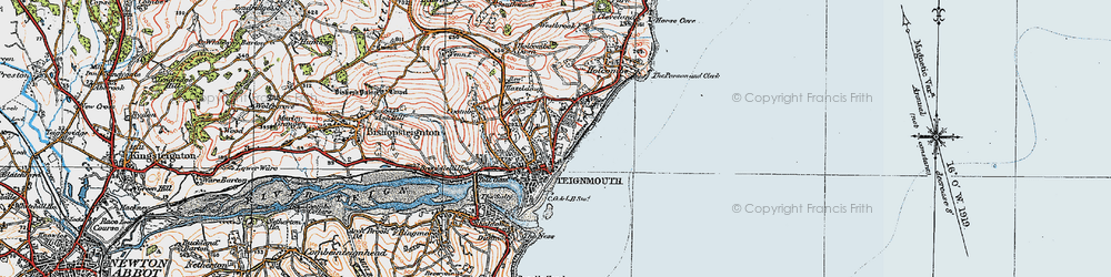 Old map of Teignmouth in 1919