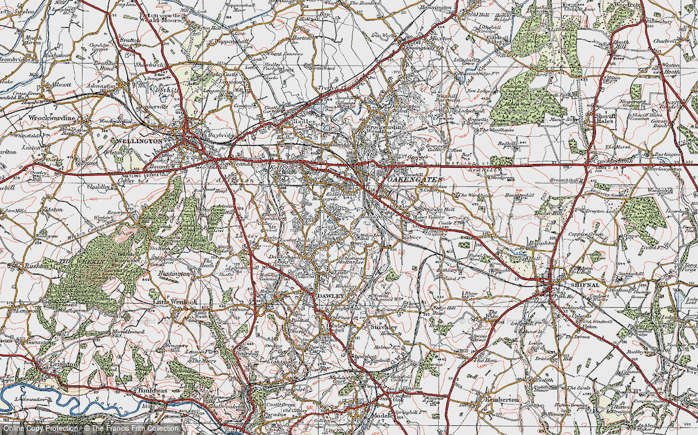 Old Map of Telford, 1921 in 1921