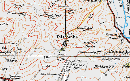 Old map of Bullock Down in 1920