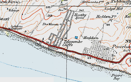 Old map of Telscombe Cliffs in 1920