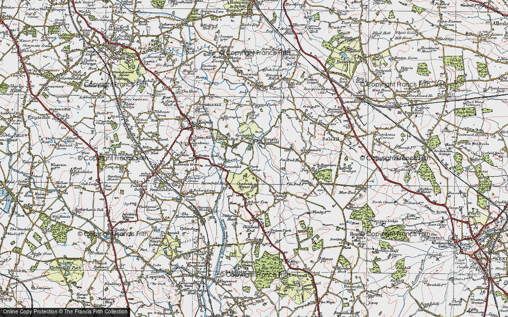 Old Map of Temple Balsall, 1921 in 1921
