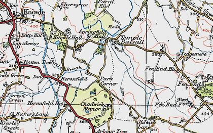 Old map of Temple Balsall in 1921