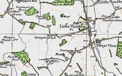 Old map of Temple End in 1920