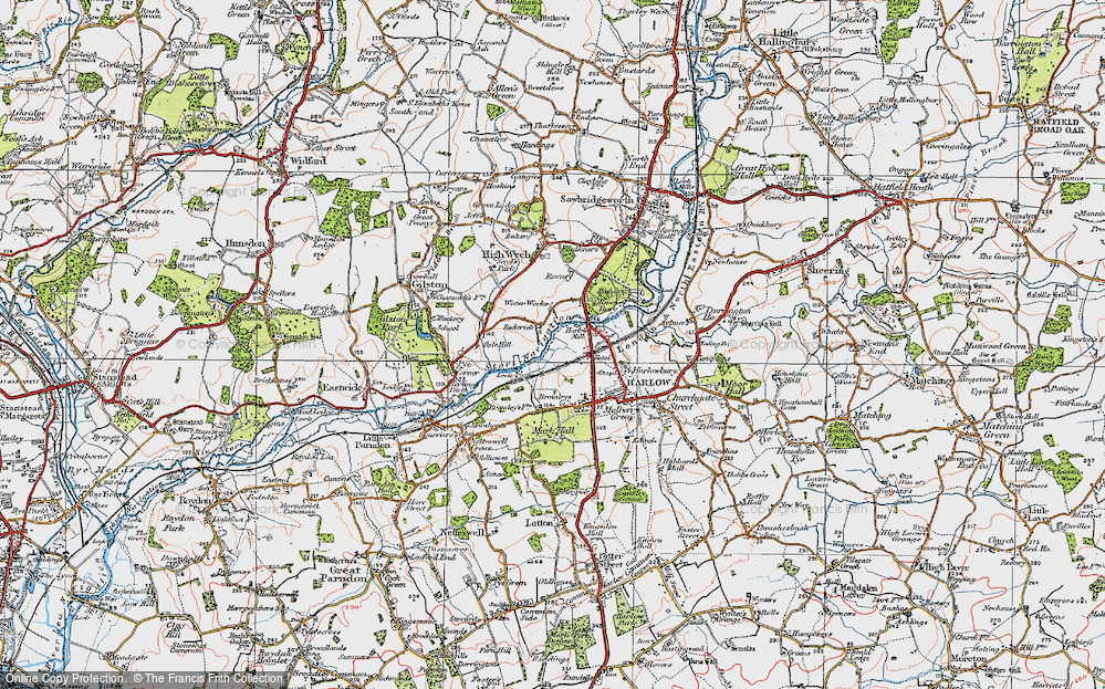 Old Map of Temple Fields, 1919 in 1919