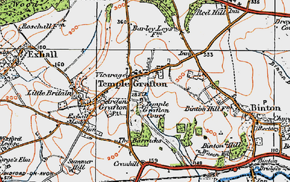 Old map of Temple Grafton in 1919