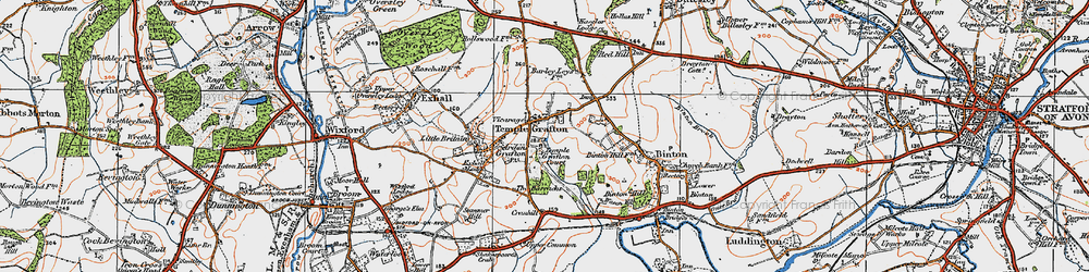 Old map of Temple Grafton in 1919