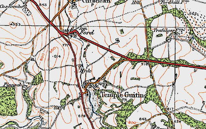 Old map of Temple Guiting in 1919