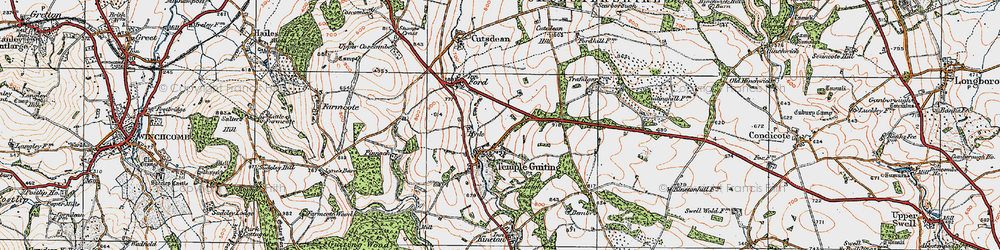 Old map of Temple Guiting in 1919