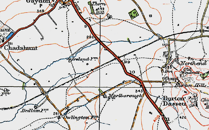 Old map of Temple Herdewyke in 1919